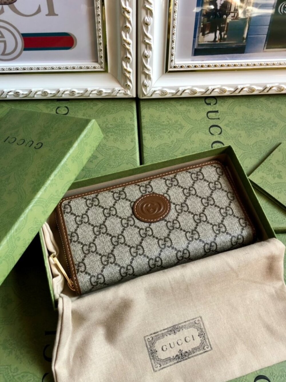 Gucci Interlocking G Long Wallet in GG Supreme